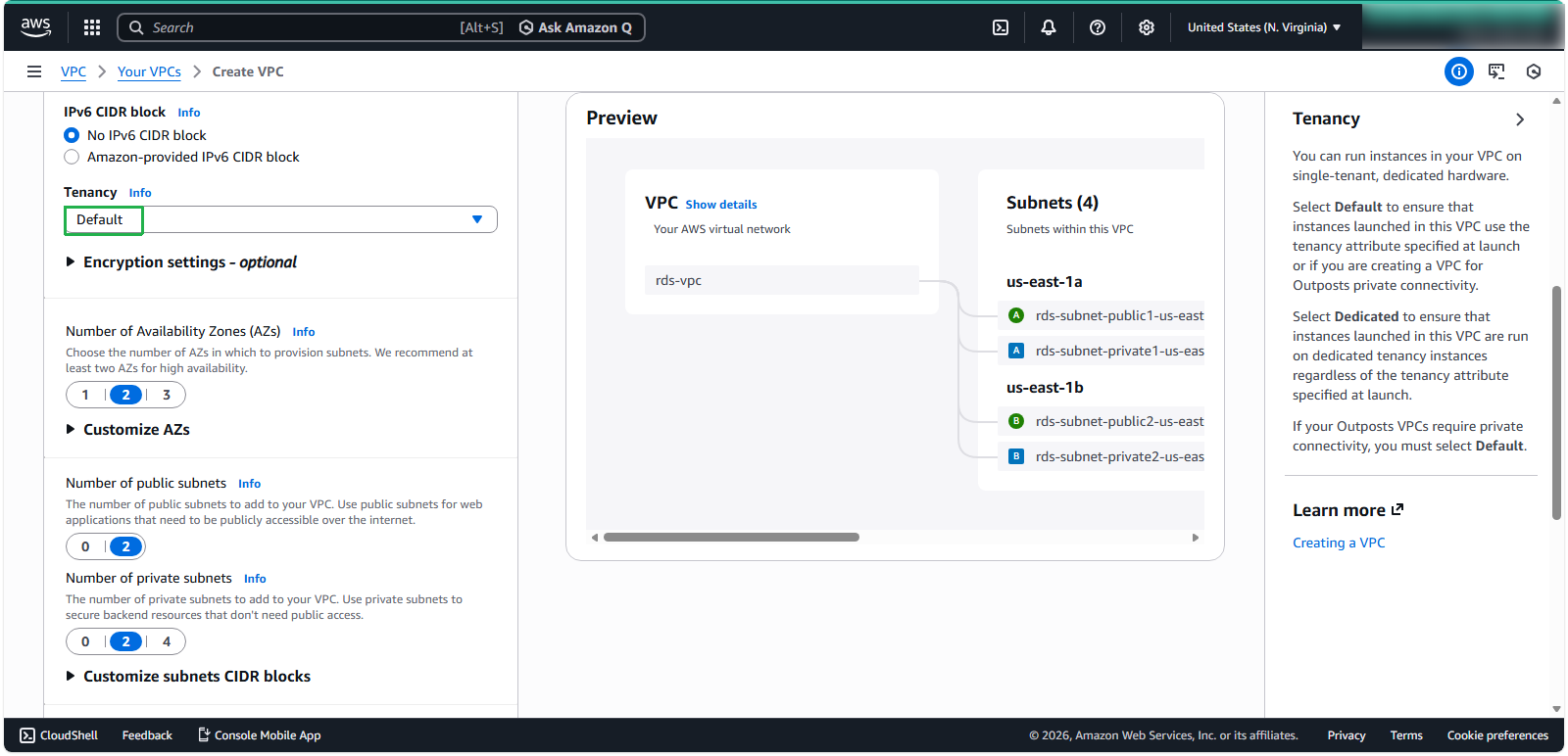 Create a VPC