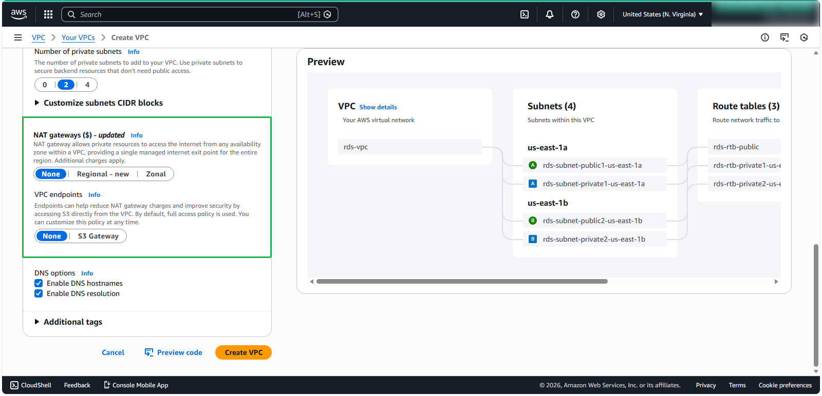 Create a VPC